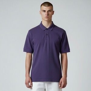 James Perse Polo Shirt Mens Small Purple Supima Cotton Short Sleeve Made USA